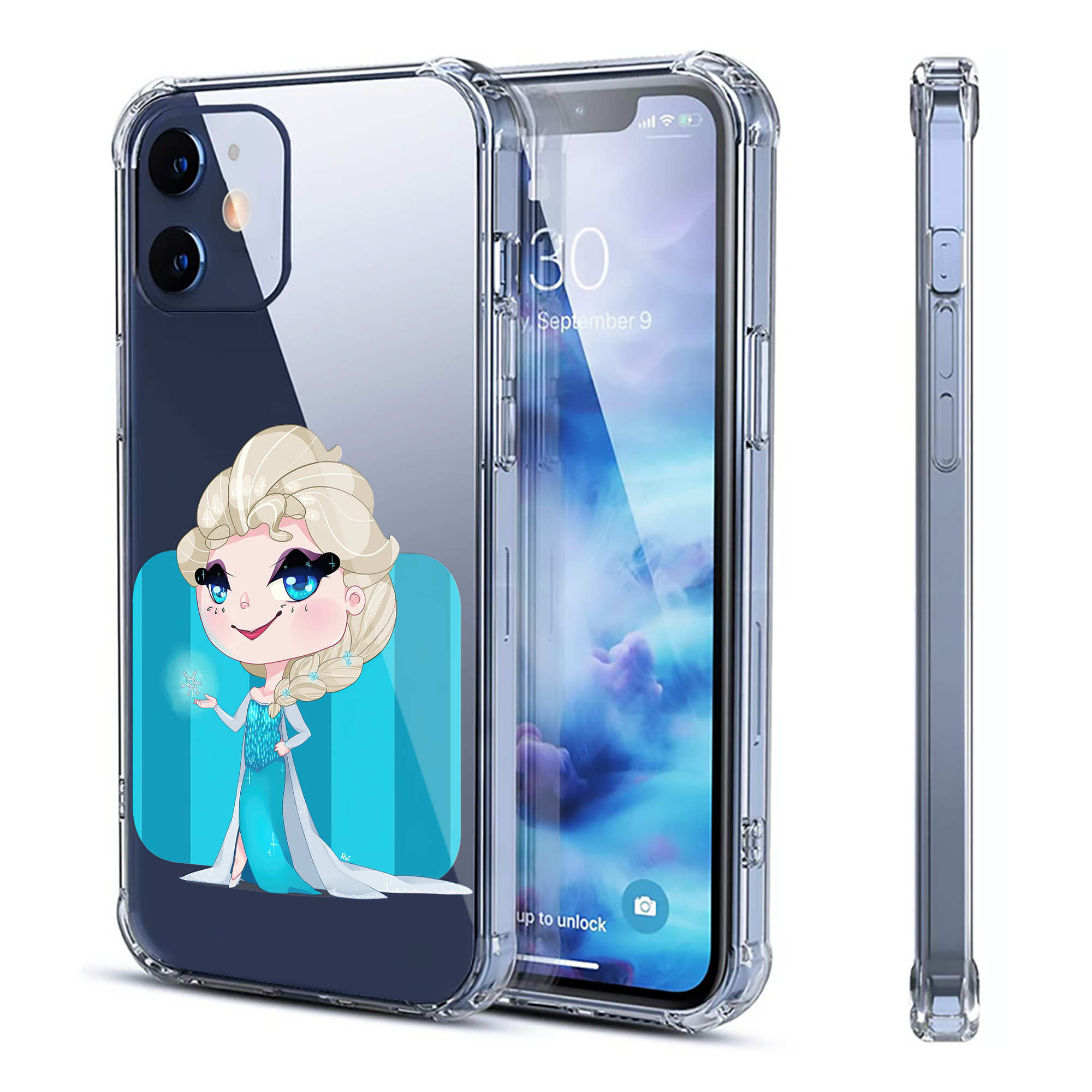 （画像用） アナと雪の女王 アンナ エルサ Frozen Anna Elsa 【iPhone 12シリーズ対応】透明スマホケース（クリアソフトケース）